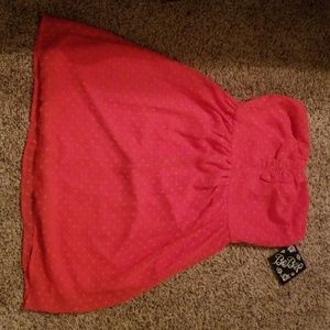 Strapless pink dress